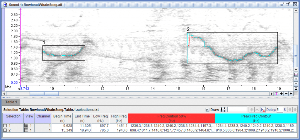 Raven Pro Spectrogram Frequency Contour and PFC Measurements – Cornell Lab of Ornithology ...